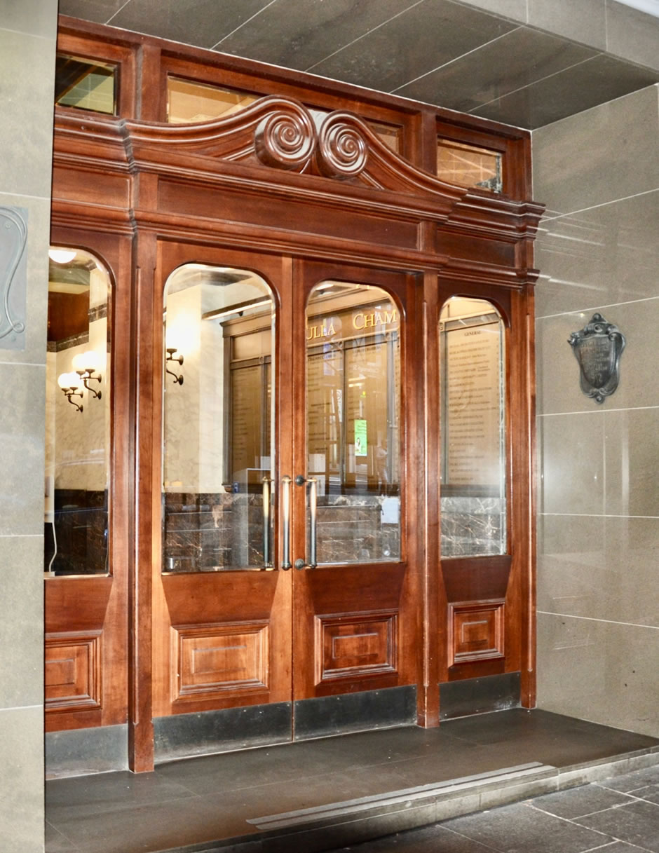 Culwulla Chambers, 2008. Ornate Heritage Chambers Entry Doors, Sydney.