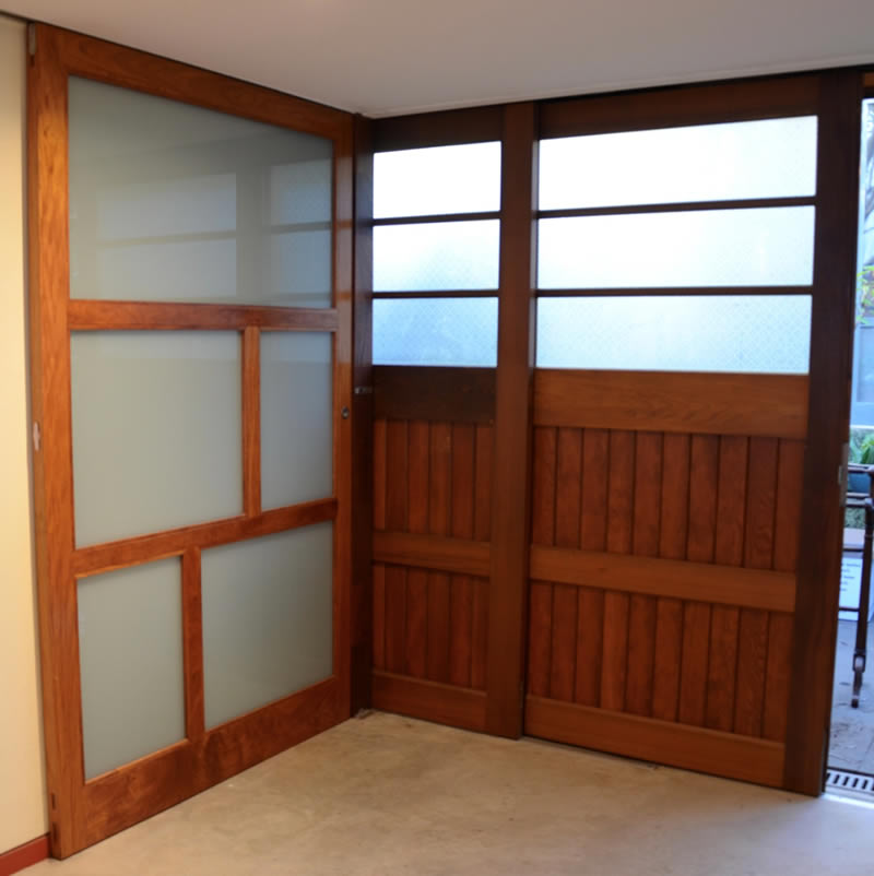 Translucent Laminated Glass on the left, and Acid Etched Patterned Laminated glass on the right.