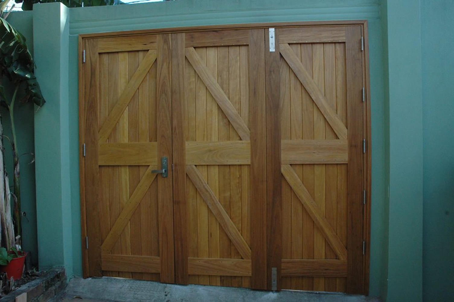 Triple Blackbutt Doors Inside